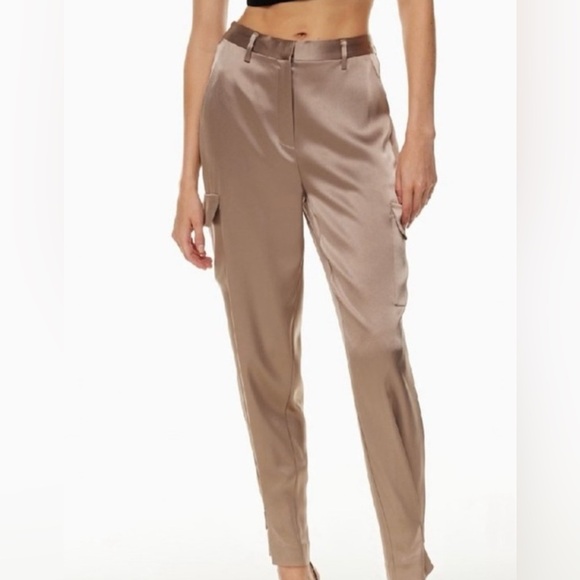 BABATON | Aritzia Refined Satin Cargo Pant in grey Taupe, Size 4 - Picture 5 of 10